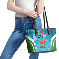 Personalized Azerbaijan Black January Leather Tote Bag 20 Yanvar 1990 - Wonder Print Shop