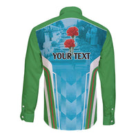 Personalized Azerbaijan Black January Long Sleeve Button Shirt 20 Yanvar 1990 - Wonder Print Shop