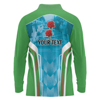 Personalized Azerbaijan Black January Long Sleeve Polo Shirt 20 Yanvar 1990 - Wonder Print Shop