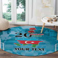 Personalized Azerbaijan Black January Round Carpet 20 Yanvar 1990