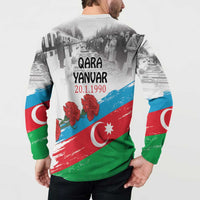 Azerbaijan Qara Yanvar Button Sweatshirt with Flag Style LT9 - Wonder Print Shop
