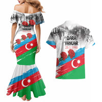 Azerbaijan Qara Yanvar Couples Matching Mermaid Dress and Hawaiian Shirt with Flag Style LT9 - Wonder Print Shop
