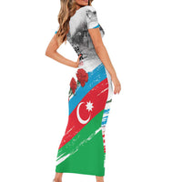 Azerbaijan Qara Yanvar Family Matching Short Sleeve Bodycon Dress and Hawaiian Shirt with Flag Style - Wonder Print Shop