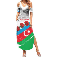 Azerbaijan Qara Yanvar Family Matching Summer Maxi Dress and Hawaiian Shirt with Flag Style - Wonder Print Shop