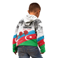 Azerbaijan Qara Yanvar Kid Hoodie with Flag Style - Wonder Print Shop