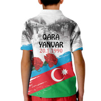 Azerbaijan Qara Yanvar Kid Polo Shirt with Flag Style - Wonder Print Shop