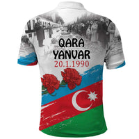 Azerbaijan Qara Yanvar Polo Shirt with Flag Style - Wonder Print Shop