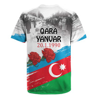 Azerbaijan Qara Yanvar Rugby Jersey with Flag Style - Wonder Print Shop