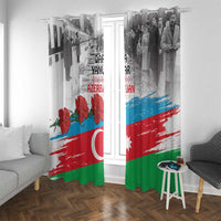 Azerbaijan Qara Yanvar Window Curtain with Flag Style - Wonder Print Shop