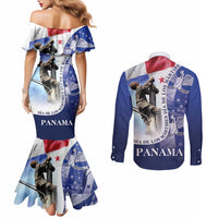 Panama Dia de los Martires Couples Matching Mermaid Dress and Long Sleeve Button Shirt Panama Martyrs' Day Raises Flag