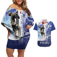 Panama Dia de los Martires Couples Matching Off Shoulder Short Dress and Hawaiian Shirt Panama Martyrs' Day Raises Flag LT9 - Wonder Print Shop