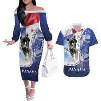Panama Dia de los Martires Couples Matching Off The Shoulder Long Sleeve Dress and Hawaiian Shirt Panama Martyrs' Day Raises Flag LT9 - Wonder Print Shop