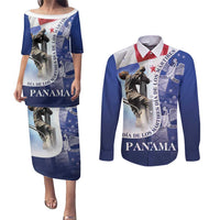 Panama Dia de los Martires Couples Matching Puletasi and Long Sleeve Button Shirt Panama Martyrs' Day Raises Flag LT9 - Wonder Print Shop