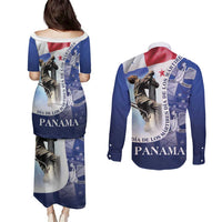 Panama Dia de los Martires Couples Matching Puletasi and Long Sleeve Button Shirt Panama Martyrs' Day Raises Flag LT9 - Wonder Print Shop