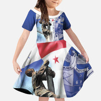Panama Dia de los Martires Family Matching Off The Shoulder Long Sleeve Dress and Hawaiian Shirt Panama Martyrs' Day Raises Flag - Wonder Print Shop