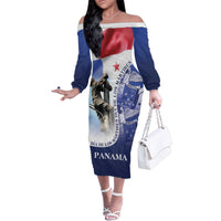 Panama Dia de los Martires Family Matching Off The Shoulder Long Sleeve Dress and Hawaiian Shirt Panama Martyrs' Day Raises Flag - Wonder Print Shop