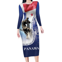Panama Dia de los Martires Long Sleeve Bodycon Dress Panama Martyrs' Day Raises Flag - Wonder Print Shop