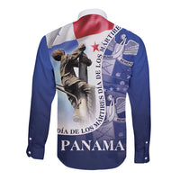 Panama Dia de los Martires Long Sleeve Button Shirt Panama Martyrs' Day Raises Flag - Wonder Print Shop
