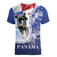 Panama Dia de los Martires Women V-Neck T-Shirt Panama Martyrs' Day Raises Flag - Wonder Print Shop