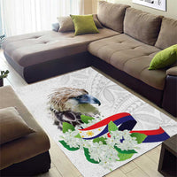 Philippines Eagle and Sampaguita Flowers Area Rug Polynesian Pattern LT9 - Wonder Print Shop