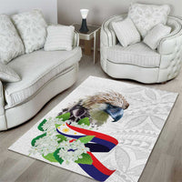 Philippines Eagle and Sampaguita Flowers Area Rug Polynesian Pattern LT9 - Wonder Print Shop