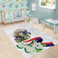 Philippines Eagle and Sampaguita Flowers Area Rug Polynesian Pattern LT9 - Wonder Print Shop
