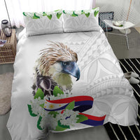 Philippines Eagle and Sampaguita Flowers Bedding Set Polynesian Pattern LT9 - Wonder Print Shop