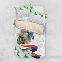 Philippines Eagle and Sampaguita Flowers Bedding Set Polynesian Pattern LT9 - Wonder Print Shop