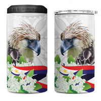 Philippines Eagle and Sampaguita Flowers 4 in 1 Can Cooler Tumbler Polynesian Pattern LT9 - Wonder Print Shop