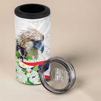 Philippines Eagle and Sampaguita Flowers 4 in 1 Can Cooler Tumbler Polynesian Pattern LT9 - Wonder Print Shop