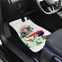 Philippines Eagle and Sampaguita Flowers Car Mats Polynesian Pattern LT9 - Wonder Print Shop