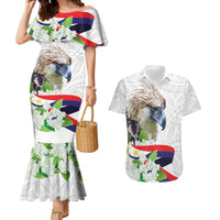 Philippines Eagle and Sampaguita Flowers Couples Matching Mermaid Dress and Hawaiian Shirt Polynesian Pattern LT9 - Wonder Print Shop