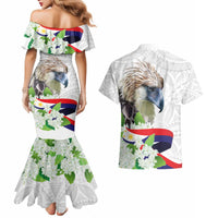 Philippines Eagle and Sampaguita Flowers Couples Matching Mermaid Dress and Hawaiian Shirt Polynesian Pattern LT9 - Wonder Print Shop