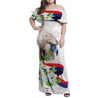 Philippines Eagle and Sampaguita Flowers Family Matching Off Shoulder Maxi Dress and Hawaiian Shirt Polynesian Pattern LT9 - Wonder Print Shop