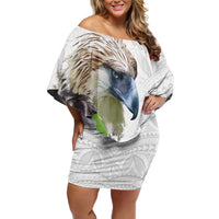 Philippines Eagle and Sampaguita Flowers Family Matching Off Shoulder Short Dress and Hawaiian Shirt Polynesian Pattern LT9 - Wonder Print Shop