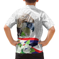 Philippines Eagle and Sampaguita Flowers Hawaiian Shirt Polynesian Pattern - Wonder Print Shop