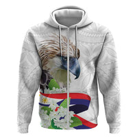 Philippines Eagle and Sampaguita Flowers Hoodie Polynesian Pattern - Wonder Print Shop