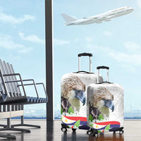 Philippines Eagle and Sampaguita Flowers Luggage Cover Polynesian Pattern - Wonder Print Shop