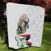 Philippines Eagle and Sampaguita Flowers Quilt Polynesian Pattern - Wonder Print Shop