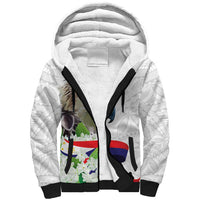 Philippines Eagle and Sampaguita Flowers Sherpa Hoodie Polynesian Pattern - Wonder Print Shop