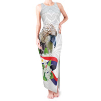 Philippines Eagle and Sampaguita Flowers Tank Maxi Dress Polynesian Pattern - Wonder Print Shop