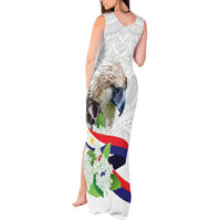 Philippines Eagle and Sampaguita Flowers Tank Maxi Dress Polynesian Pattern - Wonder Print Shop