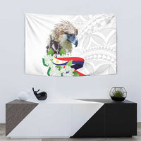 Philippines Eagle and Sampaguita Flowers Tapestry Polynesian Pattern - Wonder Print Shop