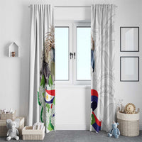 Philippines Eagle and Sampaguita Flowers Window Curtain Polynesian Pattern - Wonder Print Shop