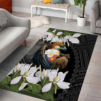 Philippines Eagle with Coat Of Arm Area Rug Simple Sampaguita Jasmine LT9 - Wonder Print Shop