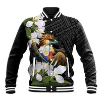 Philippines Eagle with Coat Of Arm Baseball Jacket Simple Sampaguita Jasmine LT9 - Wonder Print Shop