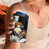 Philippines Eagle with Coat Of Arm 4 in 1 Can Cooler Tumbler Simple Sampaguita Jasmine LT9 - Wonder Print Shop