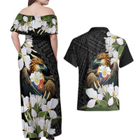 Philippines Eagle with Coat Of Arm Couples Matching Off Shoulder Maxi Dress and Hawaiian Shirt Simple Sampaguita Jasmine LT9 - Wonder Print Shop