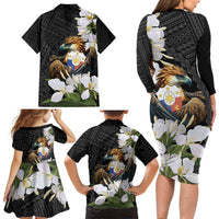 Philippines Eagle with Coat Of Arm Family Matching Long Sleeve Bodycon Dress and Hawaiian Shirt Simple Sampaguita Jasmine LT9 - Wonder Print Shop