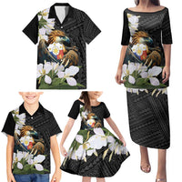 Philippines Eagle with Coat Of Arm Family Matching Puletasi and Hawaiian Shirt Simple Sampaguita Jasmine - Wonder Print Shop